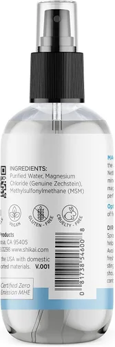 Miniatura 7 de ShiKai Magnesium Body Ease Spray (3.75 fl oz) Spray tópico para aliviar músculos y articulaciones Proporciona beneficios del magnesio Refresca