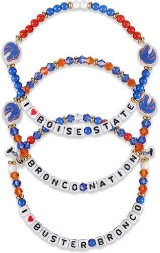 Miniatura 42 de FOCO NCAA unisex-adulto Paquete de 3 Pulseras de la Amistad con Cuentas con Logotipo de Equipo Universitario de la NCAA Oficialmente Licenciadas
