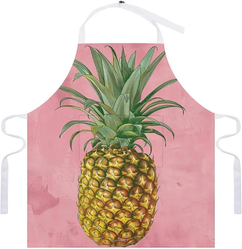 Miniatura 7 de MUSM Apron for Adults - 27.6 X 31.5 Inch, Heavy-Duty Polyester Aprons with Two Large Pockets, Waterproof Peach Pineapple Pattern Kitchen Apron for