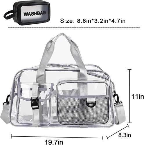 Miniatura 101 de Pequeña bolsa de gimnasio para mujer, bolsa de viaje con compartimento para zapatos