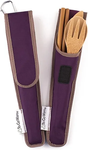 Miniatura 10 de To Go Ware To Go Ware Utensilios de viaje de bambú reutilizables con estuche de transporte y clip de mosquetón Utensilios de bambú Respetuoso