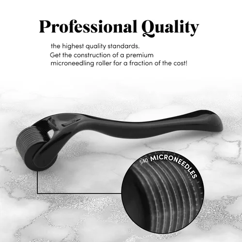 Miniatura 3 de Derma Roller 540 - Microagujas de titanio para el cuidado de la cara, cuero cabelludo, cabello y barba, estuche de almacenamiento incluido, diseño