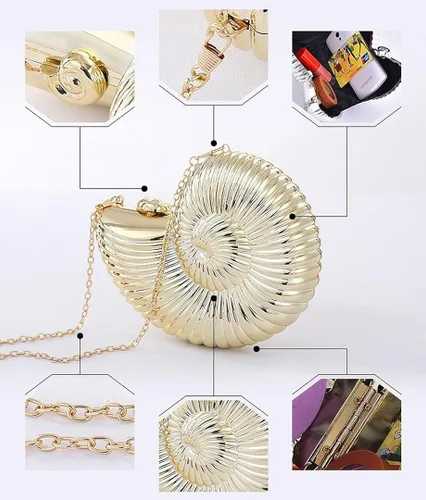 Miniatura 3 de QZUnique Conch - Bolso bandolera con correa de cadena para mujer, de acrílico