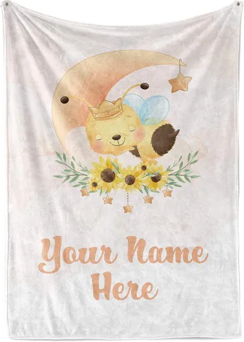 Miniatura 10 de Mantas de bebé personalizadas con nombre Manta de oso personalizada para bebés niñas y niños Manta unisex de forro polar suave y cálida Minky