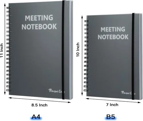 Miniatura 7 de Paquete de 2 cuadernos de notas de reuniones para organización del trabajo, cuadernos para tomar notas, planificador de trabajo, cuaderno A4 paquete