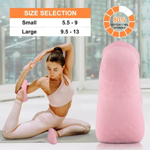 Miniatura 5 de Diu Life Calcetines de yoga con agarre para mujer, antideslizantes, pilates, entrenamiento, barra pura, ballet, danza, hospital