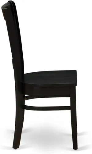Miniatura 4 de East West Furniture VAC-BLK-W Vancouver Sillas de Comedor - Sillas con Respaldo de Listones y Asiento de Madera, Juego de 2, Roble