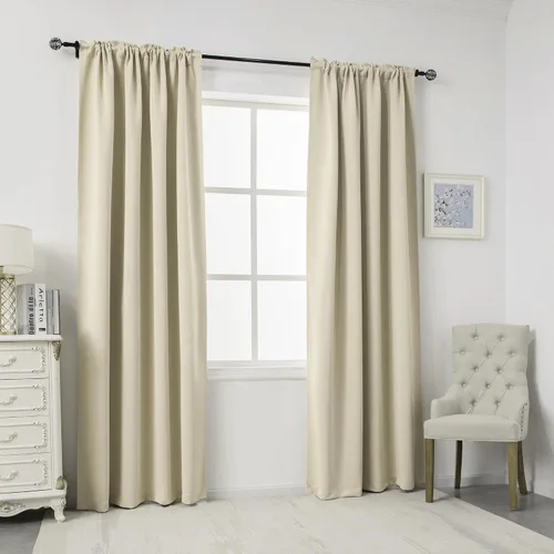 Miniatura 21 de DUALIFE Cortinas opacas de 45 pulgadas de largo, 2 paneles para ventanas pequeñas de dormitorio, aislamiento térmico, bolsillo para barra, cortinas