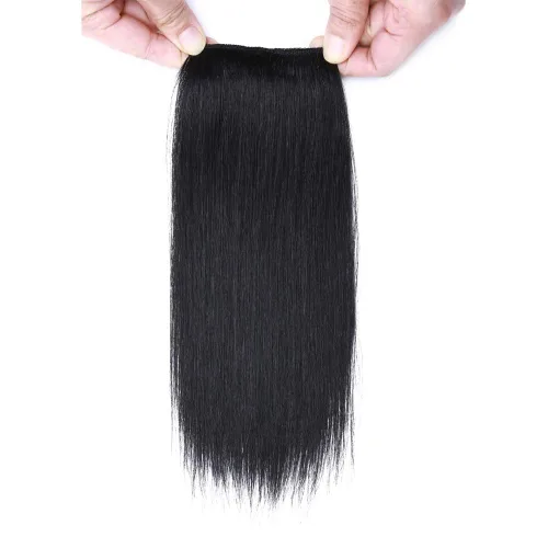 Miniatura 5 de Hairro Extensiones de cabello humano Remy con clip, para hombres y mujeres, para añadir volumen de cabello, sin costuras, 8 pulgadas, #1 negro #1