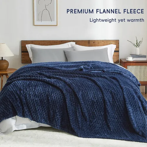 Miniatura 4 de PHF Manta de forro polar de franela ultra suave, tamaño Queen, ligera manta de forro polar jacquard 3D, no se desprende, no hace bolitas, estética