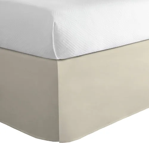 Miniatura 9 de TODAY'S HOME Falda de cama clásica a medida con volante antipolvo, diseño de mezcla de algodón, longitud de caída de 14 pulgadas, individual, negro