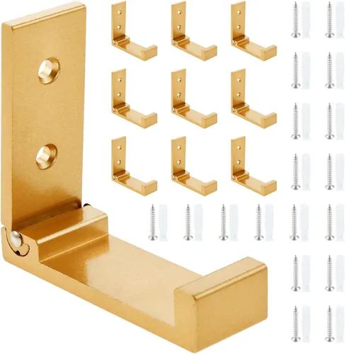 Miniatura 9 de Paquete de 10 ganchos plegables de pared, ganchos plegables de aleación de aluminio para colgar mochila, abrigo, toalla, sombrero, auriculares, Negro
