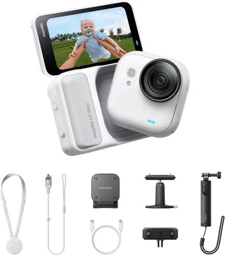 Miniatura 23 de Insta360 GO Ultra - Cámara de vlogging 4K pequeña, manos libres, cámara POV, sensor de 1/1.28 pulgadas, peso de 1.87 oz, FOV de 156°, duración