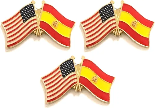 Miniatura 59 de 3 Pines de solapa con banderas de Estados Unidos y países internacionales, paquete de 3 pines dobles con diseño de banderas de Estados Unidos