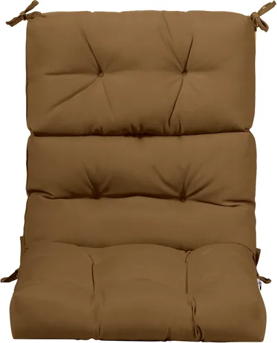 Miniatura 15 de Tangkula Cojín para silla de respaldo alto para patio, almohadillas de asiento para silla con lazos antideslizantes, cojines de repuesto