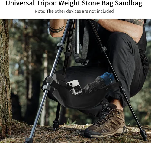 Miniatura 6 de Selens Bolsa de peso para trípode, bolsa de piedra de trípode duradera, soporte de luz universal, bolsa de arena para estabilizar accesorio