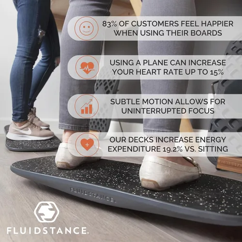 Miniatura 2 de The Plane por FluidStance – tabla de movimiento Premium – tabla de equilibrio de pie para el escritorio – diseñada para mantener el cuerpo en Vapor