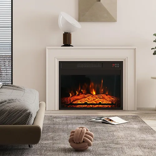 Miniatura 7 de Inserto de chimenea eléctrica de 18 pulgadas, calentador de chimenea empotrado con bajo ruido, control remoto con temporizador, pantalla táctil