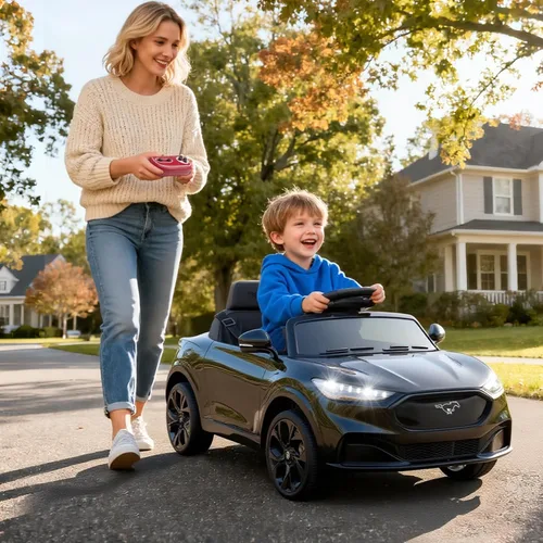 Miniatura 7 de Bobike - Auto eléctrico para niños, coche eléctrico de 12V para niños pequeños con control remoto, juguetes para pasear para niños con luces LED