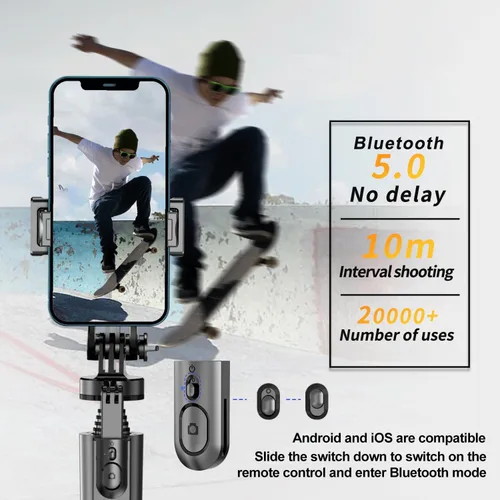 Miniatura 6 de Trípode para selfie, trípode con soporte giratorio de 360 grados para fotografía, grabación de video, transmisión en vivo, vlog, video de YouTube