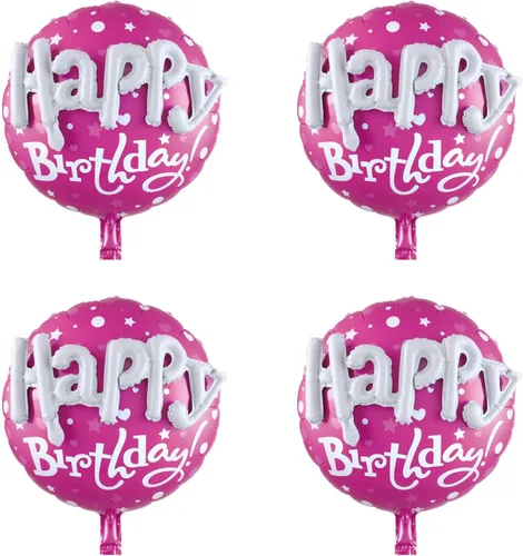 4 globos grandes de papel de aluminio redondos de 31 pulgadas para niñas y mujeres Azul