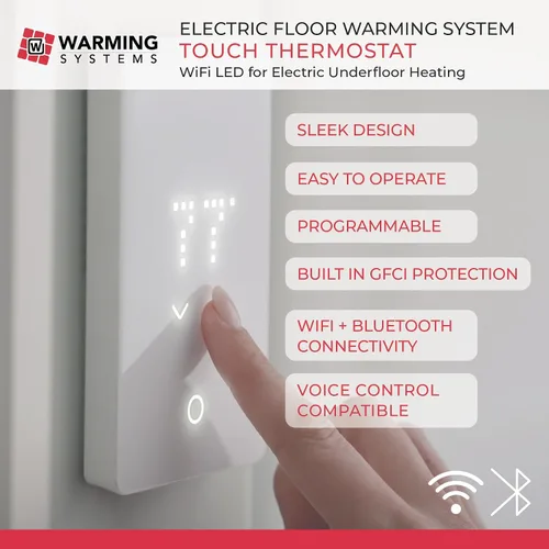 Miniatura 4 de Kit de calefacción por suelo radiante eléctrico de 10 pies cuadrados y 120 V - Incluye cable calefactor, termostato programable, sensor, guías
