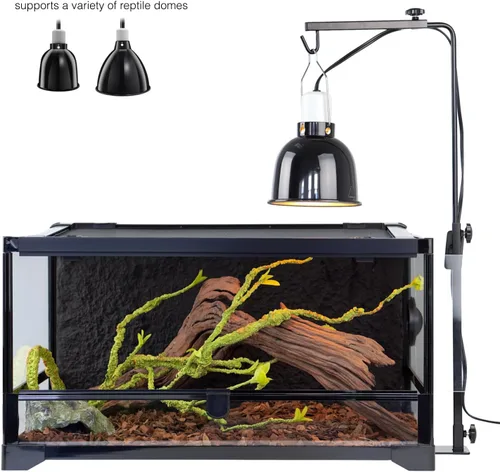 Miniatura 3 de Soporte de lámpara de reptil, soporte de lámpara de calor ajustable de 35 pulgadas, soporte de terrario para sostener lámpara de reptiles