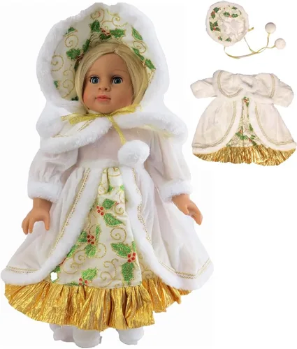 Miniatura 8 de American Fashion World Set de Vestido Tutu de Cane de Caramelo para Muñecas de 14 Pulgadas Incluye Leggings Calidad Premium y Diseño Moderno