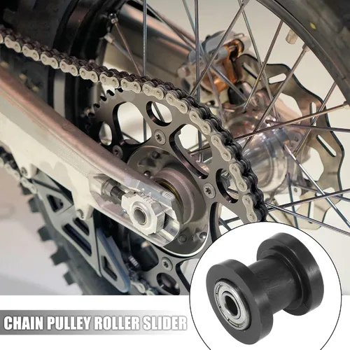 Miniatura 2 de Motoforti 2 unidades de rodillo tensor de cadena de 0.315 pulgadas (0.315 in), polea tensora para motocicletas, Dirt Pit Bike Negro