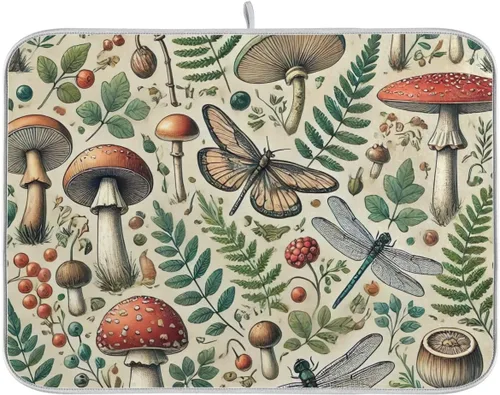 Miniatura 21 de Tapete de secado de platos de calabaza de otoño con girasol para encimera de cocina, absorbente, almohadilla de microfibra para secar platos