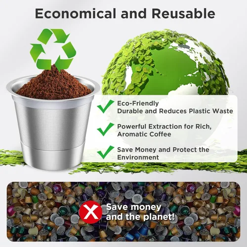 Miniatura 4 de Paquete de 2 tazas K reutilizables para Keurig 1.0 y 2.0, cápsulas de café reutilizables de acero inoxidable SUS304 de grado alimenticio, tazas K
