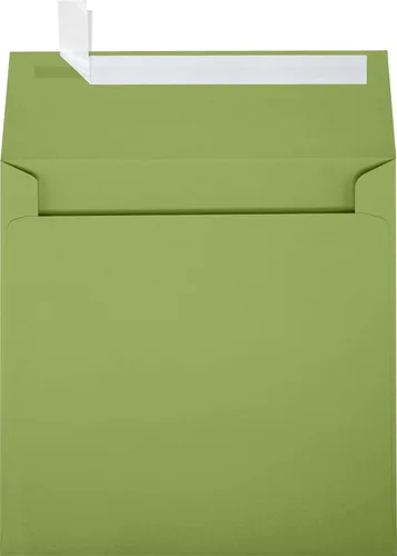 LUXPaper Sobres de invitación cuadrados | Despegar y prensar | 6 1/4 pulgadas x 6 1/4 pulgadas | Verde aguacate | Texto de 70 libras | 1,000 cantidad