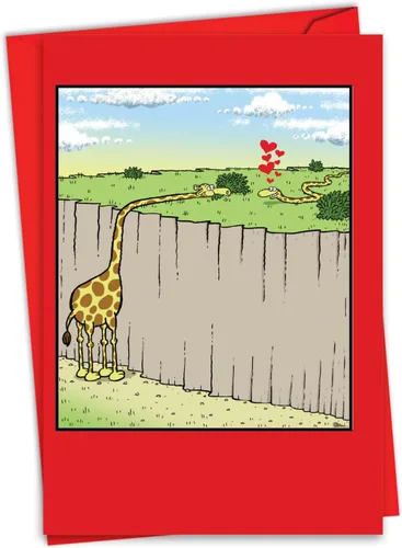 NobleWorks Divertida tarjeta de felicitación del día de San Valentín con sobre de 5 x 7 pulgadas (1 tarjeta) Let's Neck C8796VDG