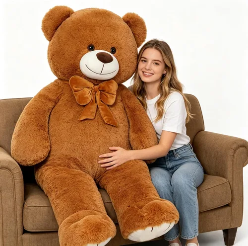 Miniatura 16 de MaoGoLan Oso de peluche gigante de 47 pulgadas, gran oso de peluche clásico para novia, novio, niños, 4 pies grande de peluche para decoración