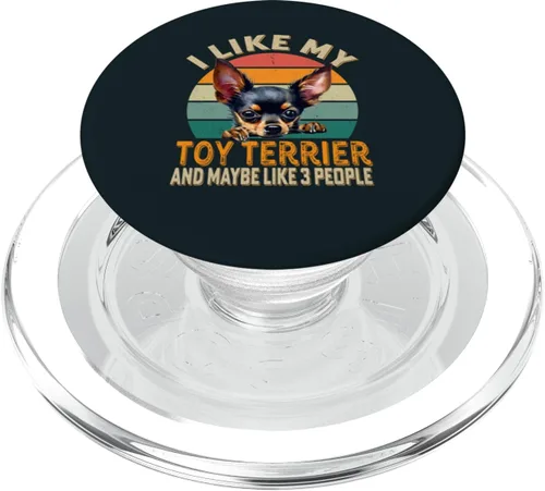 Miniatura 7 de I Like My Russian Toy Terrier Dog & Maybe 3 People Retro PopSockets PopGrip intercambiables