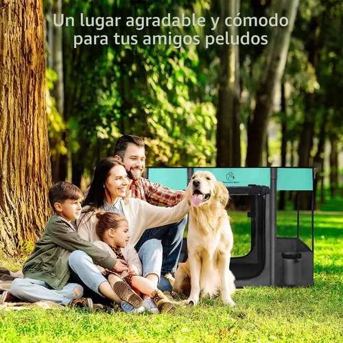 Miniatura 9 de Corralito para perros de 40 x 32 x 24 pulgadas, corralito plegable para cachorros y gatos, jaula portátil para hacer ejercicio, cubierta de sombra