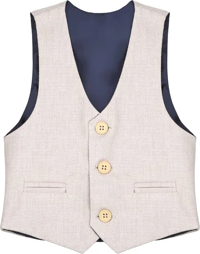 Miniatura 5 de Lilax Traje formal de 4 piezas para niños, chaleco, pantalones y corbata, Blanco