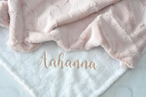 Miniatura 2 de Manta de bebé de felpa personalizada con nombre personalizado para el nombre del bebé de las niñas, regalo de bebé personalizado para baby shower