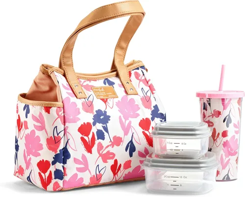 Fit & Fresh Bolsa de almuerzo para mujeres, bolsa de almuerzo aislada para mujeres para el trabajo, a prueba de fugas y resistente a las manchas,