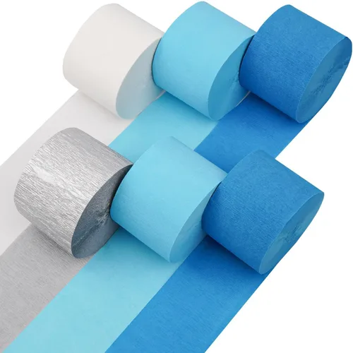 Miniatura 25 de 12 rollos de serpentinas de arcoíris únicos, paquete de 12 rollos de papel crepé arcoíris únicos de 984 pies para decoraciones de fiestas, Multicolor