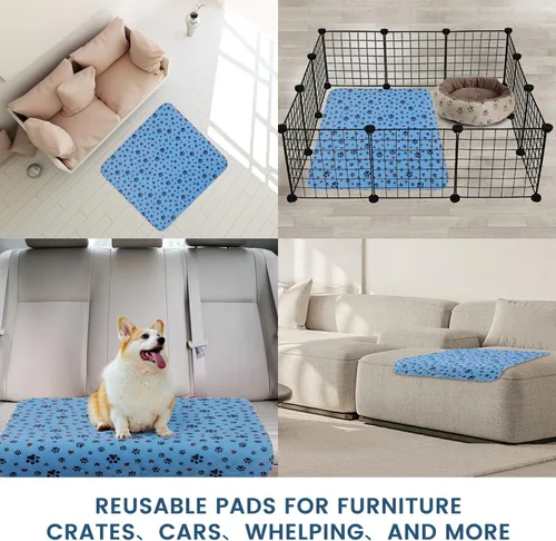 Miniatura 5 de Almohadillas lavables para orina para perros, paquete de 4 almohadillas extra grandes de 24 x 36 pulgadas, súper absorbentes, reutilizables
