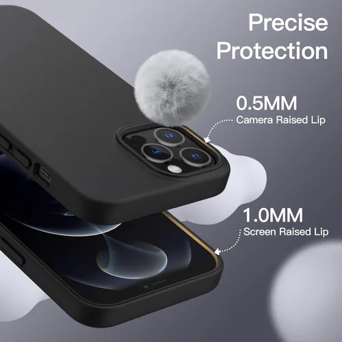 Miniatura 5 de JETech Funda de silicona para iPhone 12 Pro Max de 6.7 pulgadas, suave al tacto, funda protectora de cuerpo completo, a prueba de golpes con forro