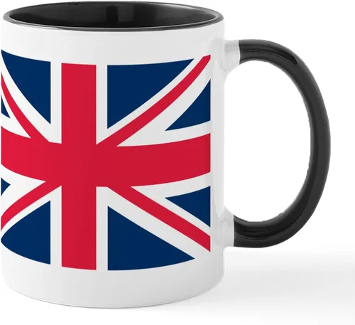 Miniatura 98 de CafePress Born American, British By Hea Taza de café de cerámica de 11 oz (11.0 fl oz)