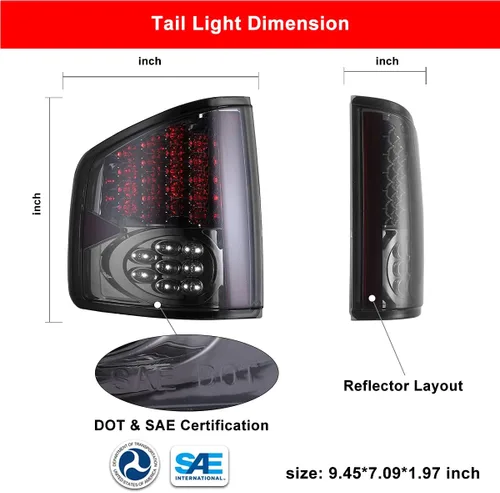 Miniatura 7 de Nixon Offroad Luces traseras LED para Chevy S10 GMC Sonoma 1994-2004 y camioneta Isuzu Hombre 1996-2000, repuesto para el lado del conductor