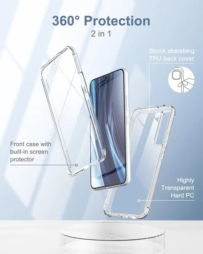 Miniatura 3 de SURITCH Funda transparente para Samsung Galaxy S22 de 6.1 pulgadas (solamente), [protector de pantalla integrado] carcasa rígida protectora