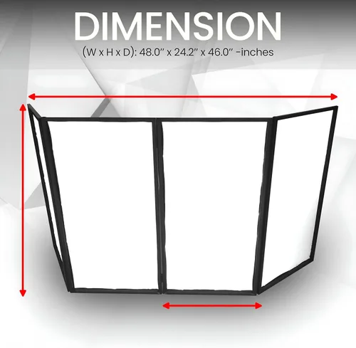 Miniatura 2 de Pyle Pantalla de Cubierta Plegable para Cabina de DJ - Tablero Frontal Portátil para Eventos Fachada Pantalla de Proyector de Luz de Video Panel