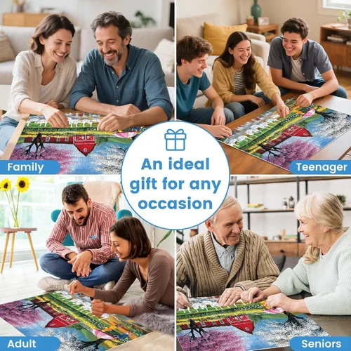 Miniatura 5 de Rompecabezas de 500 piezas para adultos, rompecabezas de animales de granja para adultos mayores, juego en rompecabezas lluvioso de 500 piezas