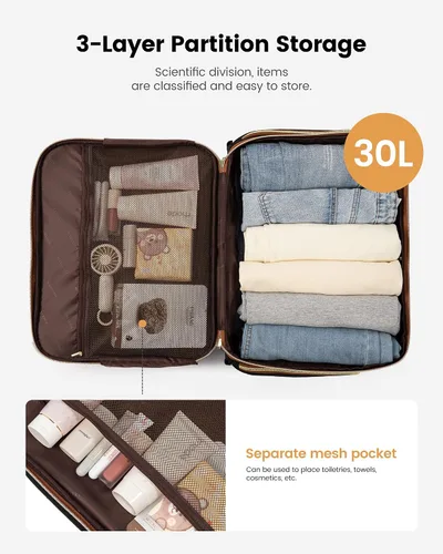 Miniatura 4 de LOVEVOOK Bolso para portátil rodante para mujer, maletín con ruedas de 17.3 pulgadas, equipaje de mano blando para debajo del asiento, artículo