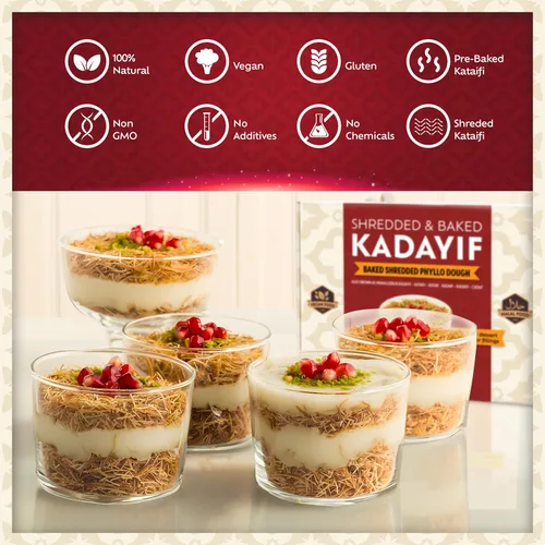 Miniatura 10 de Eastanbul Kataifi horneado y rallado para chocolate de Dubai, masa de pastelería Kadayif para pudín de leche, gránulos tostados Katifi Muhallebi