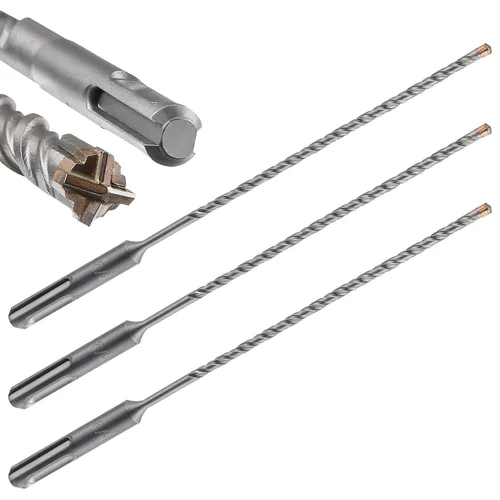 Miniatura 34 de Wensilon Kit de brocas para hormigón de 8 pulgadas, material de carburo de doble rosca de tipo cruzado, adecuado para hormigón, ladrillo, paredes